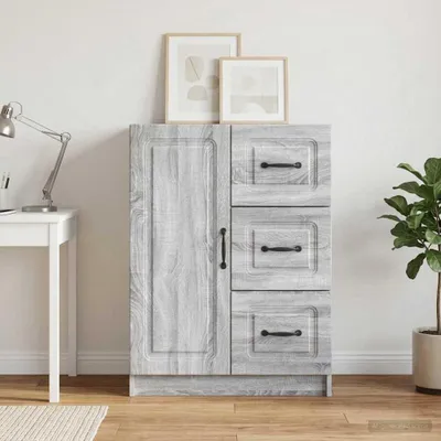 Obrázok produktu pre vidaXL Komoda Sonoma, sivá, 66 x 34,5 x 87 cm, drevotrieska