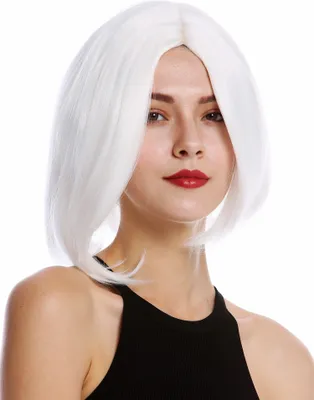 Produktbild von WIG ME UP Perücke kurz Longbob Mittelscheitel Weiß YZF-4360-1001