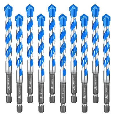 Produktbild von Betonbohrer Fliesenbohrer Steinbohrer Set mit Sechskantschaft 10mm