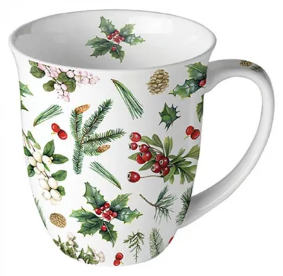 Produktbild von Ambiente Becher 400ml Wintergrün weiß