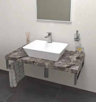 Immagine prodotto di Sapho AVICE piano lavabo 80x50 cm, spessore 5 cm, pietra grigia