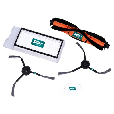 Obrázek produktu pro Sada náhradních dílů Sillar pro robotický vysavač Roidmi EVE Plus – 1 hlavní kartáč, 1 filtr HEPA, 2 boční kartáče + čisticí hřeben