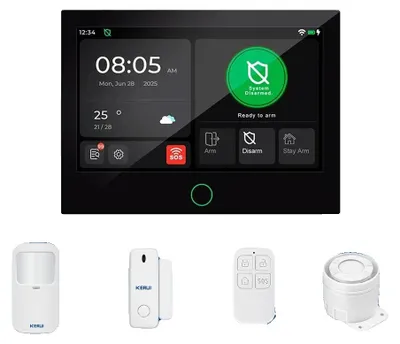 Produktbild von Alarmanlagen-Kit, 7-Zoll-Touchscreen, Smart-App-Kompatibilität, Alarmset 2, EU-Stecker