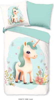 Produktbild von Duvet cover Good Morning 135x200 + 1* 80x80 cm - unicorns