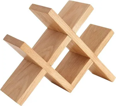 Immagine prodotto di Piccolo portabottiglie in legno per 4 bottiglie, rovere, per la casa, il bar, la cucina
