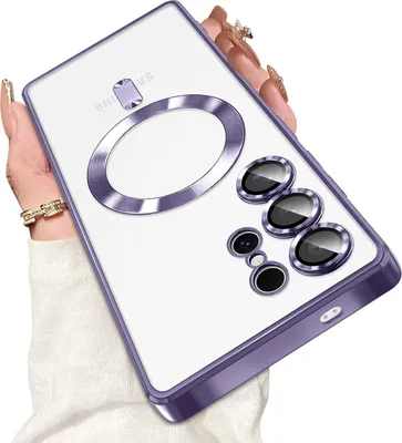 Image de Etui pour Samsung Galaxy S24 Ultra Magnetic Transparent Case with Magsafe and Camera Cover Purple (Etui pour Samsung Galaxy S24 Ultra Magnetic Transparent avec Magsafe et Camera Cover) Violet