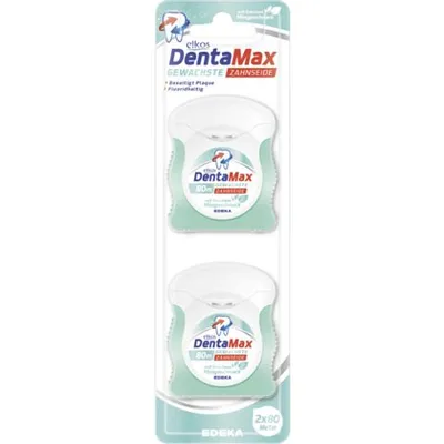 Produktbild von Zahnseide gewachst mit Fluorid reißfest für die tägliche Mundhygiene 2x80m mint
