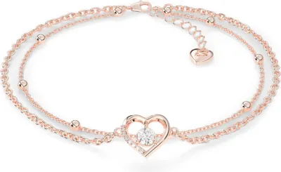Produktbild von SERASAR | Fußkettchen aus Sterlingsilber [Heart] mit Roségold White Gold | Farbe: Roségold | Länge: 28cm