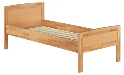 Produktbild von Seniorenbett Einzelbett 100x200 Futonbett Buchebett Natur Massivholz Rollrost