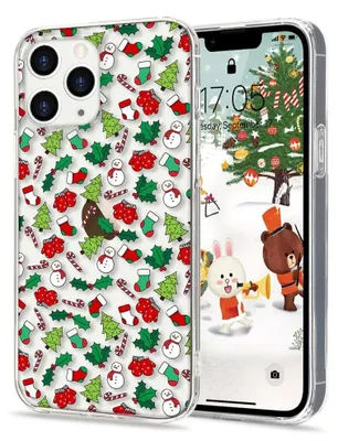 Productafbeelding van Transparante iPhone 13 Pro Hoes met Kerstpatroon
