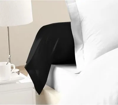 Produktbild von Kissenbezug 2er Set, 85x185 cm, 100% Baumwolle, 54 Fäden, Schwarz,
