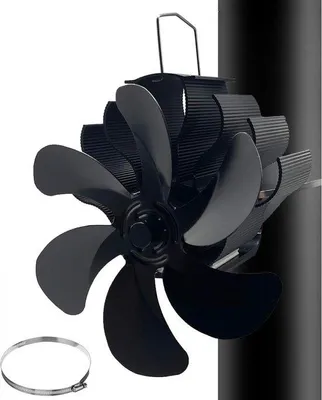 Image de Ventilateur de cheminée silencieux à 6 pales pour poêles à bois, respectueux de l'environnement, diffusion de la chaleur