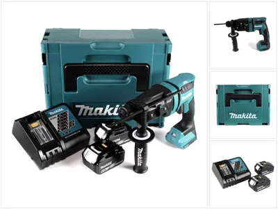 Obrázok produktu pre Akumulátorové vŕtacie kladivo Makita DHR 182 RGJ 18V 1,7J SDS plus Brushless + 2x akumulátor 6,0Ah + nabíjačka + Makpac