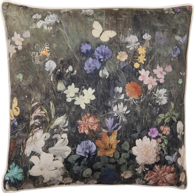 Produktbild von Clayre & Eef Dekokissen 45x45 cm Grün Synthetisch Blumen