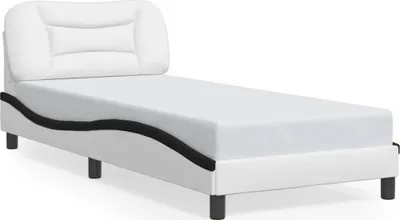 Obrázek produktu pro vidaXL Rám postele bez matrace "Hvar" Bílá a černá 80x200 cm Imitace kůže