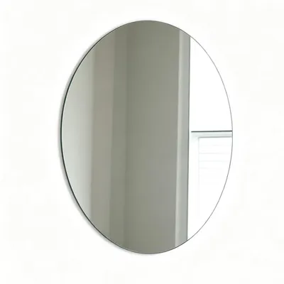 Ovale Glasspiegel 50×40 cm, HD, selbstklebend, rahmenlos