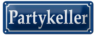 Produktbild von Blechschild Partykeller 27x10cm Feier Türschild Bier Dekoration
