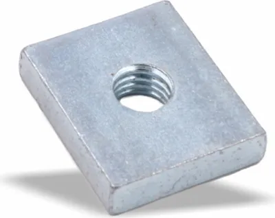 Produktbild von Nutenstein | Gewindeplatte 19x16x4 mm M6 Gewinde mittig | Stahl galvanisch verzinkt