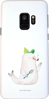 Produktbild von Mr. & Mrs. Panda Samsung Galaxy S9 Handyhülle Robbe Sherlock - Weiß - Geschenk, Handy Schutzhülle, Hülle, Case, Cover, Lustige Sprüche