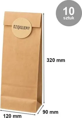 Image de Sac en papier pour cadeaux KLOCKOWA 120x90x320/MARRON 10 pièces
