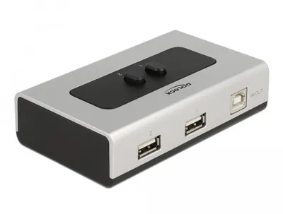 Image de Commutateur USB 2.0 Delock avec 1 prise de type B vers 2 prises