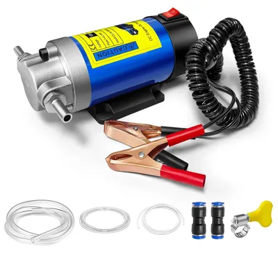Immagine prodotto di Pompa per cambio olio da 12V - Pompa elettrica per aspirazione e trasferimento dell'olio - 100W - Portata da 1 a 3 litri/minuto - Pompa aspirante portatile con tubi - Adatta per auto, imbarcazioni, motociclette, camion
