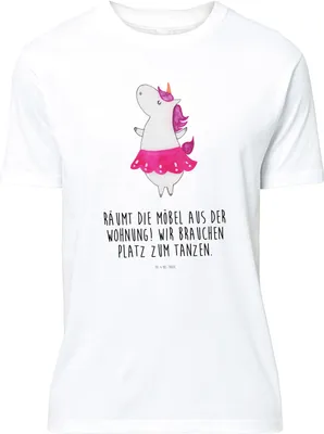 Produktbild von Mr. & Mrs. Panda Tshirt Einhorn Ballerina - Weiß - Geschenk, Unicorn, Einhörner, Shirt, Basic-Shirt, T-Shirt, Geburtstag, oberteil, S, Wohnung, Party