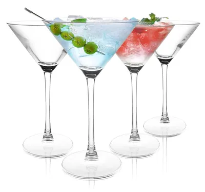 Obrázok produktu pre Sada 4 martini pohárov, vhodné na martini, koktaily, krištáľové poháre vhodné do reštaurácií a na oslavy