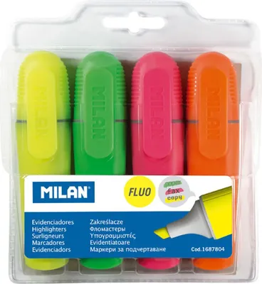 Obrázek produktu pro Zakreślacze Milan płaskie w 4 intensywnych kolorach