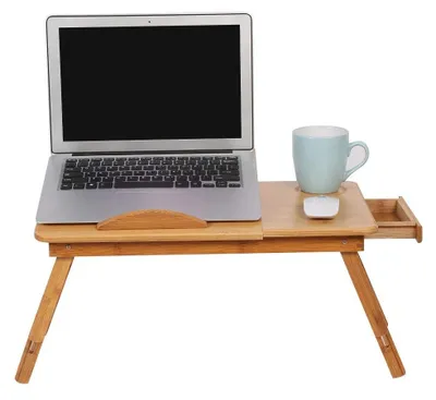 Immagine prodotto di Scrivania pieghevole per laptop con altezza regolabile e cassetto