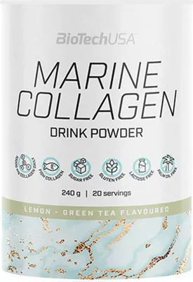 Produktbild von BioTech USA Marine Collagen 240 g lemon-green tea / Kollagen / Hydrolysiertes Fischkollagen, angereichert mit Vitamin C, in Form eines erfrischenden Fruchtgetränks