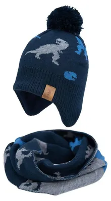 Zdjęcie produktu dla Czapka zimowa dla chłopców i dziewcząt, typu beanie, z pomponem, w kolorach: szary, granatowy, różowy, biały