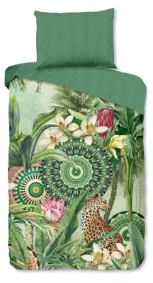 Productafbeelding van HIP Dekbedovertrek "Abhita" - Groen - (140x200 cm) - 100% Katoen