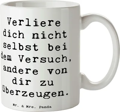 Produktbild von Mr. & Mrs. Panda Tasse Spruch Selbstzweifel vermeiden - Weiß - Geschenk, inneres Gleichgewicht, Becher, Selbstfindung, Teetasse, Kaffeebecher, Gefühl, Selbstwertgefühl
