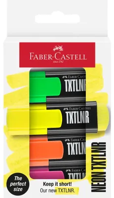 Produktbild von Faber-Castell 154204, 4 Stück(e), Grün, Orange, Pink, Gelb, Gemischte Farben, Rechteck, 1 mm, 5 mm