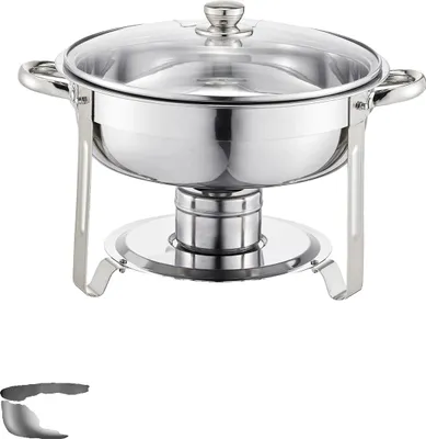 Obrázok produktu pre Chafing dish, kapacita 5QT, konštrukcia z nehrdzavejúcej ocele, 2 balenia strieborná