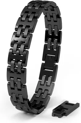 Immagine prodotto di SERASAR | Bracciale in acciaio inossidabile di alta qualità da uomo [Intense] | Acciaio inossidabile chirurgico 316L | Nero, 20 cm | Include una scatola per gioielli