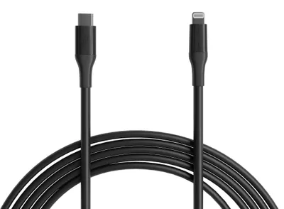 Produktbild von A. Basics USB-2.0 Typ-C auf Lightning-Kabel (MFi-), 3 m, Schwarz