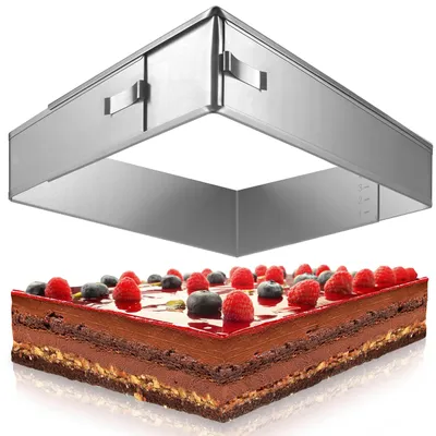 Image de Elzusha - Cadre de cuisson réglable - pour la préparation de mousses et de gâteaux
