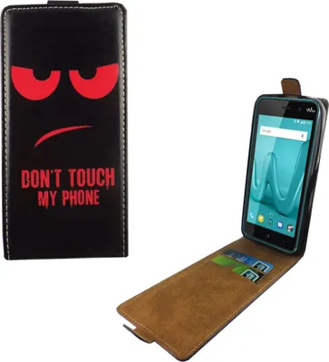 Produktbild von Handyhülle Tasche Flip für Wiko Lenny 4 Dont Touch My Phone Rot