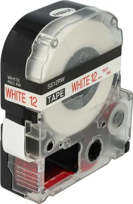 Produktbild von vhbw Schriftband-Kassette Ersatz für Epson LC-4WRN für Etiketten-Drucker 8m x 12mm Rot auf Weiß