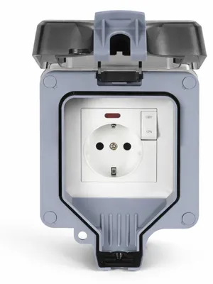 Produktbild von Peviasot Außensteckdose Outdoor Steckdose Aufputz Wandsteckdose Gartensteckdose Schuko Wasserdicht mit Schalter 16A IP65
