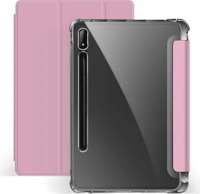 Produktbild von Smart Cover für Samsung Galaxy Tab S7 FE Tablet Hülle Cover Schutzhülle Tasche Stand Hülle Tasche Etui Rosa-Transparent