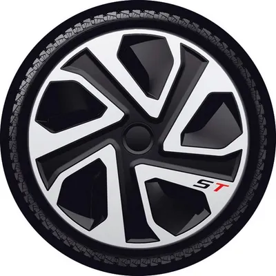 Produktbild von 14" Zoll Radkappen Schwarz Silber Radzierblenden Radblenden J14551 J-TEC