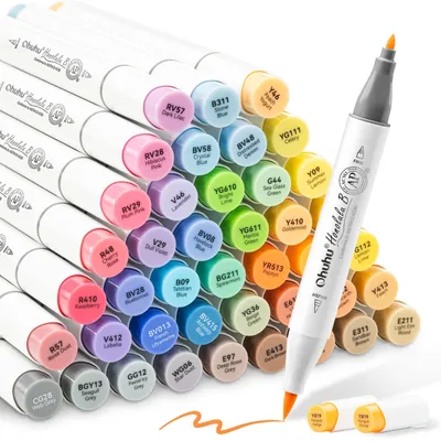 48er Marker-Set, Doppelspitze, Pinsel & Feinspitze, Alkoholbasis