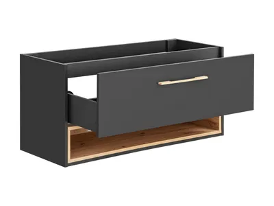 Zdjęcie produktu dla Szafka Łazienkowa Pod Umywalkę 120 Cm Szara Dąb Artisan 1 Szuflada