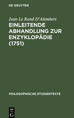 Produktbild von Einleitende Abhandlung zur Enzyklopädie (1751)