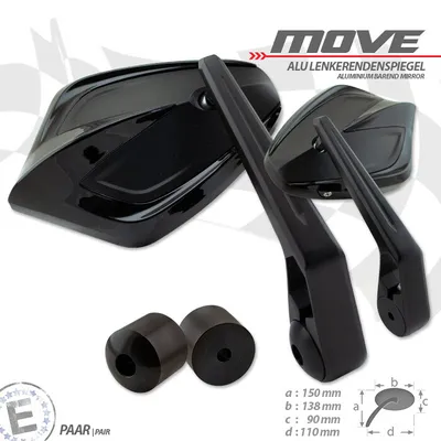 Produktbild von Lenkerendenspiegel MOVE M6 Universal schwarz