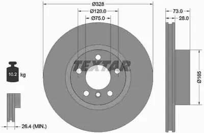 Zdjęcie produktu dla Tarcza Hamulcowa Bmw Przód X3/X4 1,6-3,0 11-