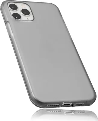 A transparent black phone case for an iPhone 11 Pro Max is shown against a white background.